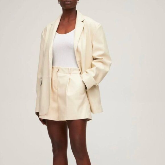 The Frankie Shop Olympia Faux Leather Blazer